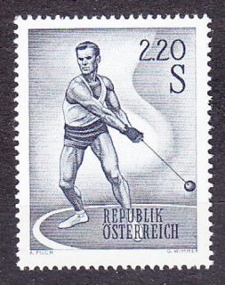RAKÚSKO 1967, Michel 1242, ** čistá séria. ATLETIKA.