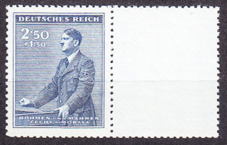 PROTEKTORÁT 1942, Pofis 77 KP, ** čistý pravý kupón. 53. NARODENINY.