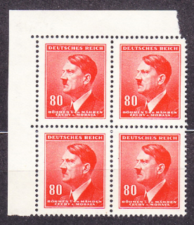 PROTEKTORÁT 1942, Pofis 83, ** čistý rohový 4-blok ( ĽH ). PORTRÉTY.