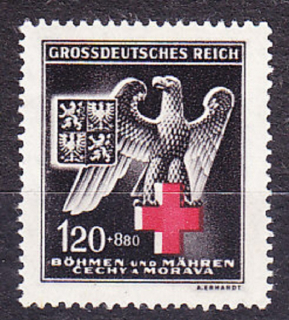 PROTEKTORÁT 1943, Pofis 112, ** čistá séria. NEMECKÝ ČERVENÝ KRÍŽ.
