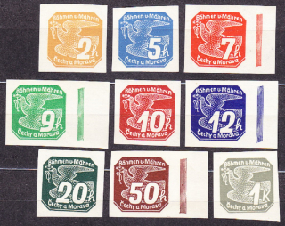 PROTEKTORÁT 1939, Pofis NV1-NV9, ** čistá séria. NOVINOVÉ. HOLUBICE.