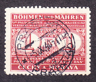 PROTEKTORÁT 1940, Pofis PD1, razená séria. POTRAVINOVÁ DAŇ.