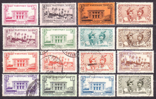 MARTINIQUE 1933, Michel 129-136, 138-142, 144, 147-148, razené. KOLÓNIE. KRAJINY.