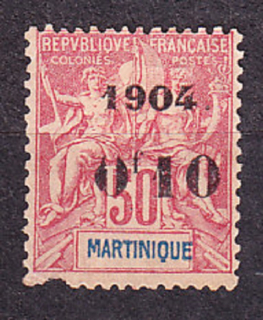 MARTINIQUE 1904, Michel 52, čistá bez lepu. KOLÓNIE. ALEGÓRIA - PRETLAČ.