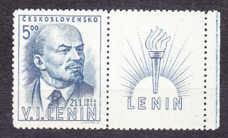 ČSSR 1949, Pofis 499 KP, ** čistý pravý kupón. V. I. LENIN.