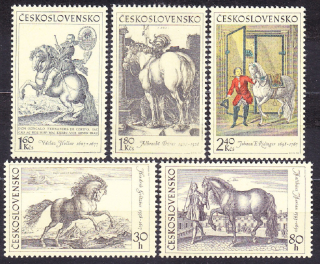 ČSSR 1969, Pofis 1760-1764, ** čistá séria. STARÉ RYTINY - JAZDECTVO.