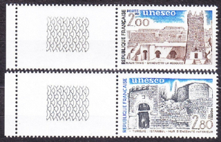 FRANCÚZSKO - SLUŽOBNÉ PRE UNESCO 1983, Michel 29-30, ** čistá séria. SVETOVÉ DEDIČSTVO.