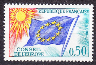 FRANCÚZSKO - SLUŽOBNÉ PRE RADU EURÓPY 1971, Michel 15, ** čistá séria. EURÓPSKA VLAJKA.