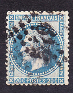 FRANCÚZSKO 1862, Michel 28, razená. KRÁĽ NAPOLEON III.