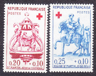 FRANCÚZSKO 1960, Michel 1329-1330, ** čistá séria. ČERVENÝ KRÍŽ.