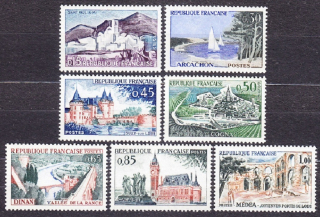 FRANCÚZSKO 1961, Michel 1365-1371, ** čistá séria. KRAJINY.
