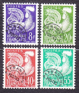 FRANCÚZSKO 1959, Michel 1235-1238, ** čistá séria. GALSKÝ KOHÚT.