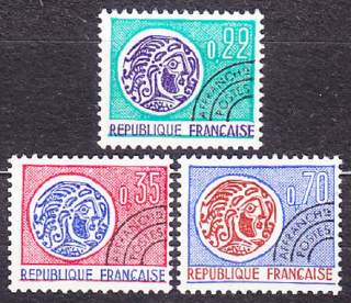 FRANCÚZSKO 1969, Michel 1656-1658, ** čistá séria. KELTSKÉ MINCE.