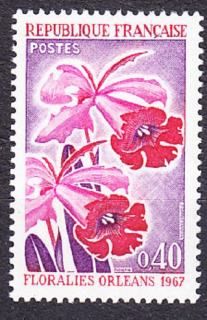 FRANCÚZSKO 1967, Michel 1595, ** čistá séria. KVETY - ORCHIDEA.