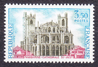 FRANCÚZSKO 1972, Michel 1786, ** čistá séria. KATEDRÁLA V NARBONNE.