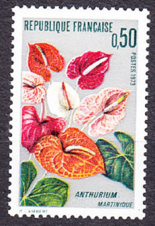 FRANCÚZSKO 1973, Michel 1818, ** čistá séria. KVETY - ANTÚRIA.