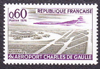 FRANCÚZSKO 1974, Michel 1866, ** čistá séria. LIETADLO, LETISKO CHARLES DE GAULLE.