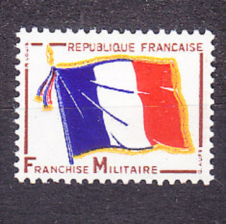 FRANCÚZSKO 1964, Michel 13, * čistá séria. VOJENSKÉ - POĽNÁ POŠTA. TRIKOLÓRA.