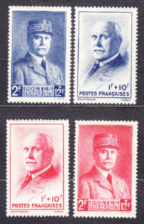 FRANCÚZSKO 1943, Michel 581-584, * čistá séria. MARŠÁL PÉTAIN.