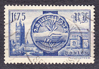 FRANCÚZSKO 1938, Michel 431, razená séria. NÁVŠTEVA ANGLICKÉHO KRÁĽA.