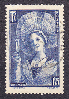 FRANCÚZSKO 1938, Michel 428, razená séria. DIEVČA ZO CHAMPAGNE.