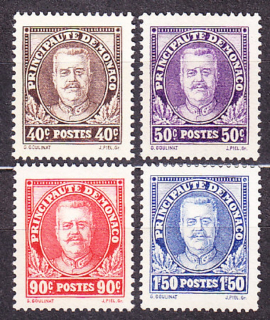 MONAKO 1933, Michel 116-119, čistá séria bez lepu. KNIEŽA LOUIS II.