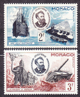 MONAKO 1955, Michel 513-514, ** čisté. JULES VERNE.