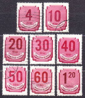 MAĎARSKO 1946, Michel 179-186, razené. DOPLATNÉ. ČÍSLICE.