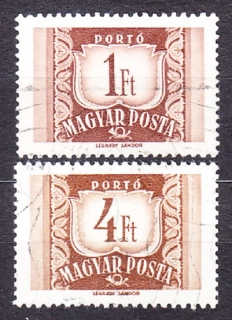 MAĎARSKO 1969, Michel 240-241, razená séria. DOPLATNÉ. ČÍSLICE A POŠTOVÝ ROH.