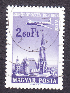 MAĎARSKO 1968, Michel 2421, razená séria. LETECKÉ - MESTÁ.
