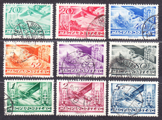 MAĎARSKO 1936, Michel 528-529, 531-537, razené. LETECKÉ.