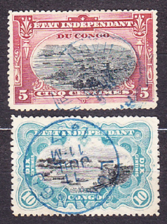 BELGICKÉ KONGO 1895, Michel 20-21, razená séria. KOLÓNIE. KRAJINY.