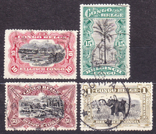 BELGICKÉ KONGO 1915, Michel 26-27, 30-31, razené. KOLÓNIE. KRAJINY.
