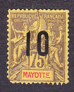 MADAGASCAR 1912, Michel 131, čistá bez lepu. KOLÓNIE. PRETLAČ NA ZNÁMKE MAYOTTE.