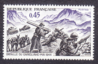 FRANCÚZSKO 1969, Michel 1668, ** čistá séria. BITKA O GARIGLIANO.