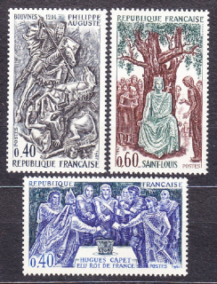 FRANCÚZSKO 1967, Michel 1604-1606, ** čistá séria. SLÁVNI PANOVNÍCI.