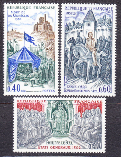 FRANCÚZSKO 1968, Michel 1644-1646, ** čistá séria. SLÁVNI PANOVNÍCI.