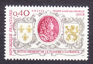 FRANCÚZSKO 1968, Michel 1628, ** čistá séria. KRÁĽ LOUIS XIV. , ERBY.