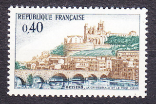 FRANCÚZSKO 1968, Michel 1634, ** čistá séria. MESTO BÉZIERS.