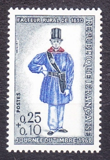 FRANCÚZSKO 1968, Michel 1616, ** čistá séria. DEŇ ZNÁMKY - STARÁ POŠTOVÁ UNIFORMA.