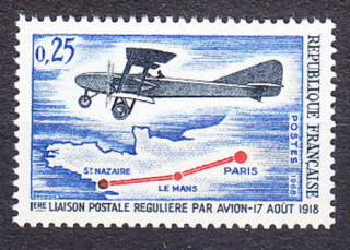FRANCÚZSKO 1968, Michel 1632, ** čistá séria. PRVÝ LET PARÍŽ - ST. NAZAIRE.