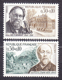 FRANCÚZSKO 1966, Michel 1554-1555, ** čistá séria. SLÁVNE OSOBNOSTI.