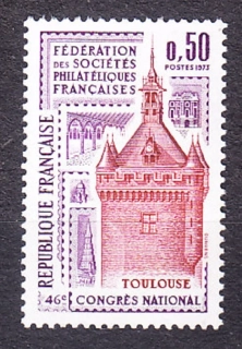 FRANCÚZSKO 1973, Michel 1840, ** čistá séria. FILATELISTICKÝ KONGRES V TOULOUSE.