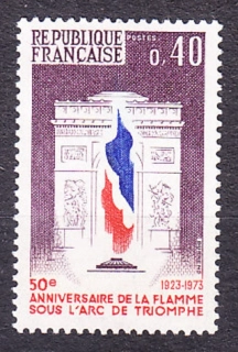FRANCÚZSKO 1973, Michel 1855, ** čistá séria. OHEŇ POD VÍŤAZNÝM OBLÚKOM.