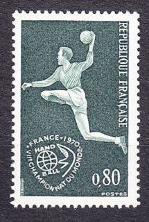 FRANCÚZSKO 1970, Michel 1699, ** čistá séria. MAJSTROVSTVÁ SVETA V HÁDZANEJ.