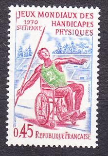 FRANCÚZSKO 1970, Michel 1719, ** čistá séria. PARAATLETIKA.