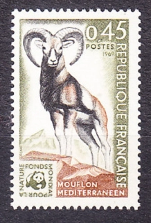 FRANCÚZSKO 1969, Michel 1683, ** čistá séria. OCHRANA PRÍRODY - MUFLÓN.