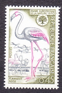 FRANCÚZSKO 1970, Michel 1704, ** čistá séria. OCHRANA PRÍRODY - PLAMENIAK.