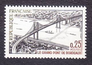FRANCÚZSKO 1967, Michel 1581, ** čistá séria. VEĽKÝ MOST V BORDEAUX, LODE.