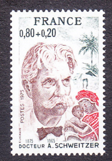 FRANCÚZSKO 1975, Michel 1901, ** čistá séria. TEOLÓG A. SCHWEITZER.